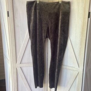 J.Jill Pure Jill Crushed-Velour Smooth-Waist Leggings Gray Size XL (16-18)